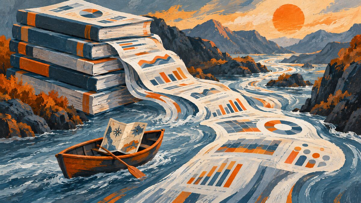 AI-generated illustration: How to read the 2026 AI Index without drowning