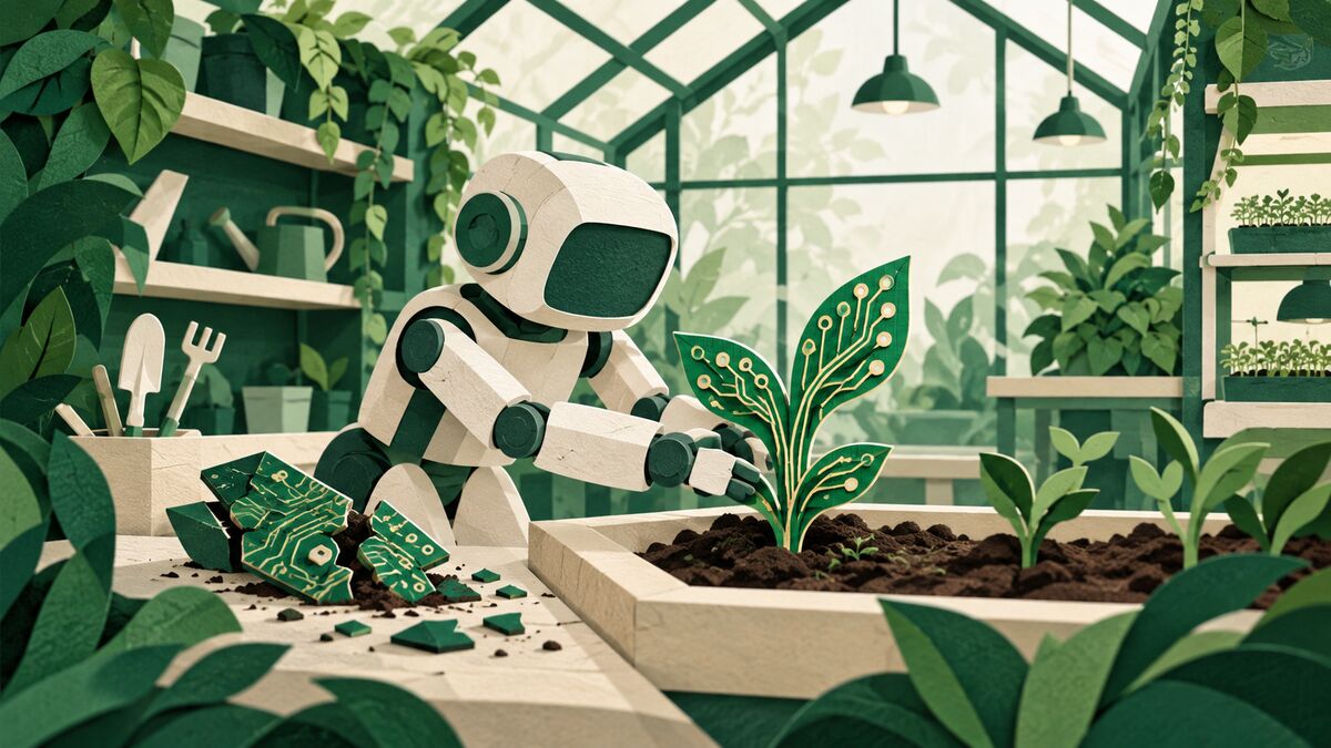 AI-generated illustration: Grow the harness, not the prompt: agents that turn failures into code