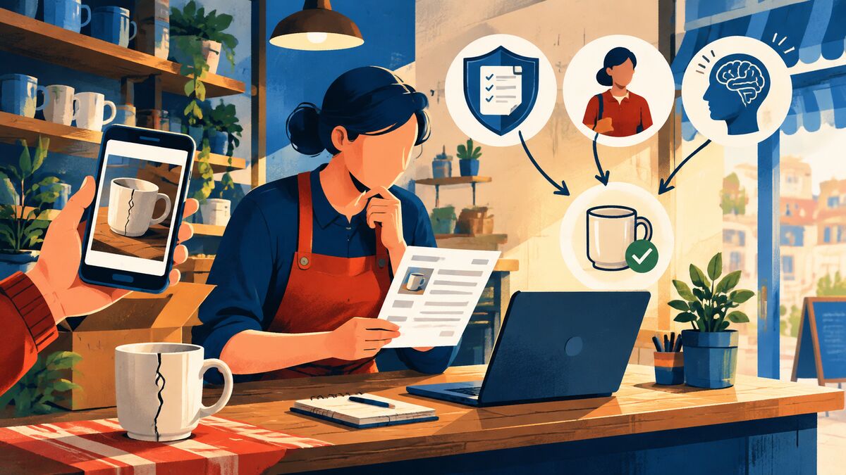 AI-generated illustration: The cracked mug, the wrong label, and a refund that waits