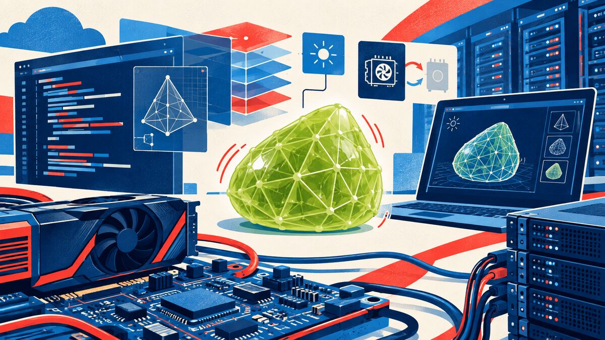 AI-generated illustration: The melon that would not wobble here: reading a GLM-5.3-Flash WebGPU build