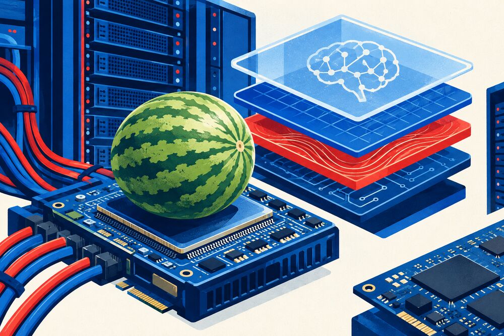 AI-generated illustration for the section: At a glance
The shared description identifies this as a GLM-5.3-Flash creation; the generation transcript is not available. [Z.AI]
The deployed page is one self-contained HTML file with a tetrahedral soft-body implementation and WebGPU renderer. [Melon Jelly]
My browser reached the no-adapter fallback, so motion and cutting were not verified. [Melon Jelly]

Original diagram: from material design to a tested artifactHTML + CSS→SoftBody / XPBD→WebGPU→A test that would earn the claim
What I can verify